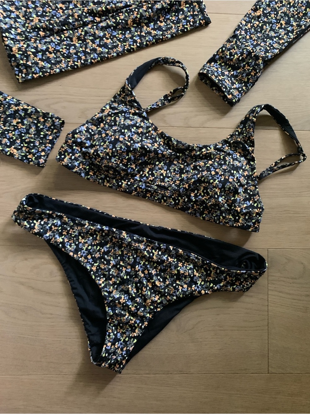NWOT prAna 3 Pc Womens S/M Rash Guard Bikini Set Surf Paddleboard Reversible - Picture 5 of 13